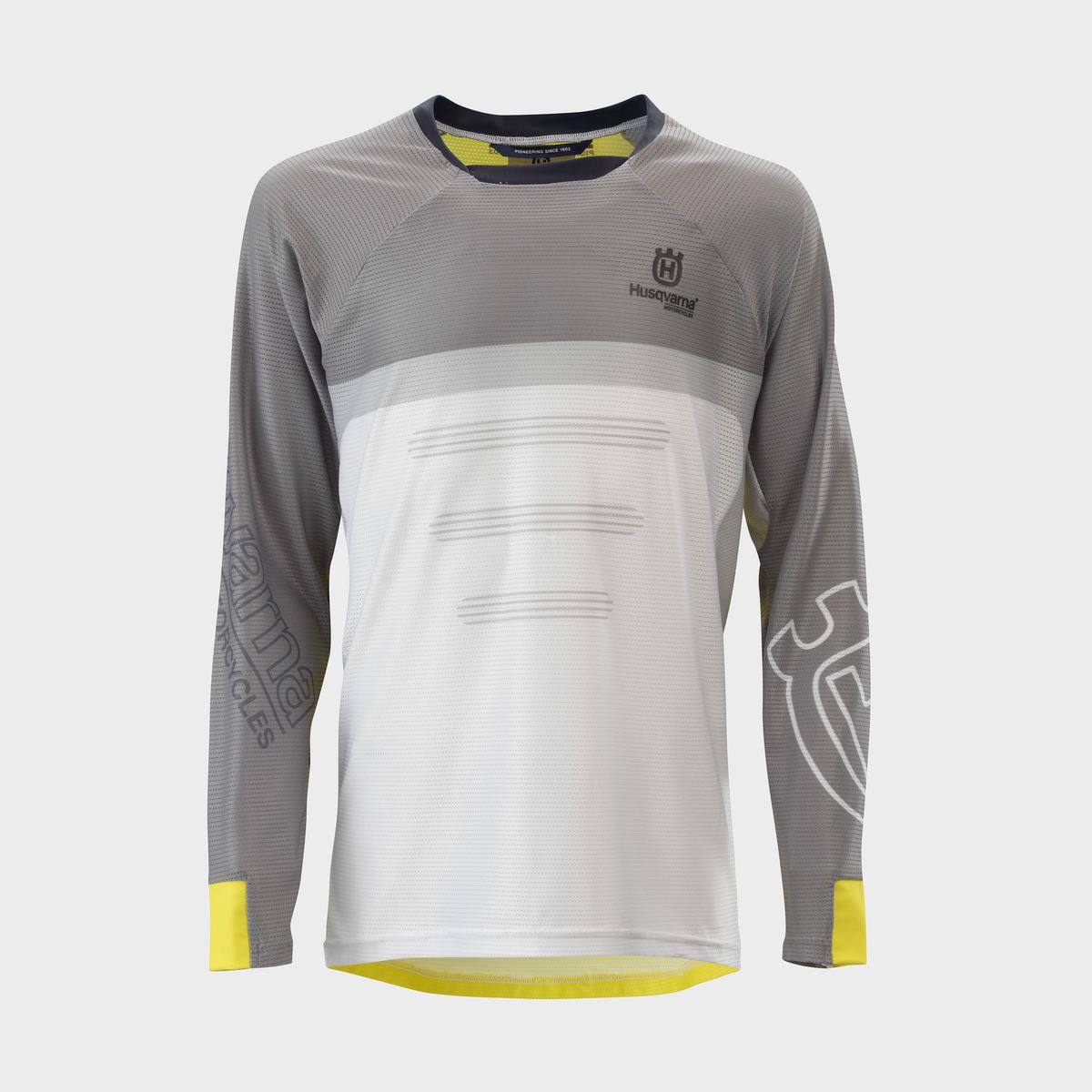 Husqvarna Husqvarna Kids Railed Shirt White/Grey/Yellow